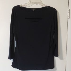 Navy blue keyhole top
